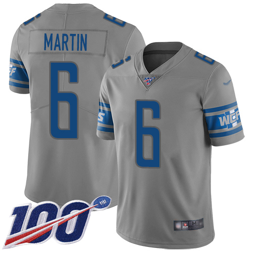 Detroit Lions Limited Gray Men Sam Martin Jersey NFL Football #6 100th Season Inverted Legend